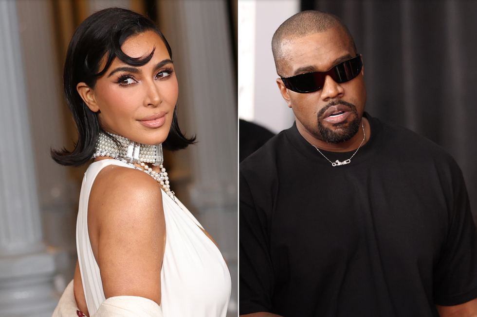 A composite image of Kim Kardashian and Kanye 'Ye' West