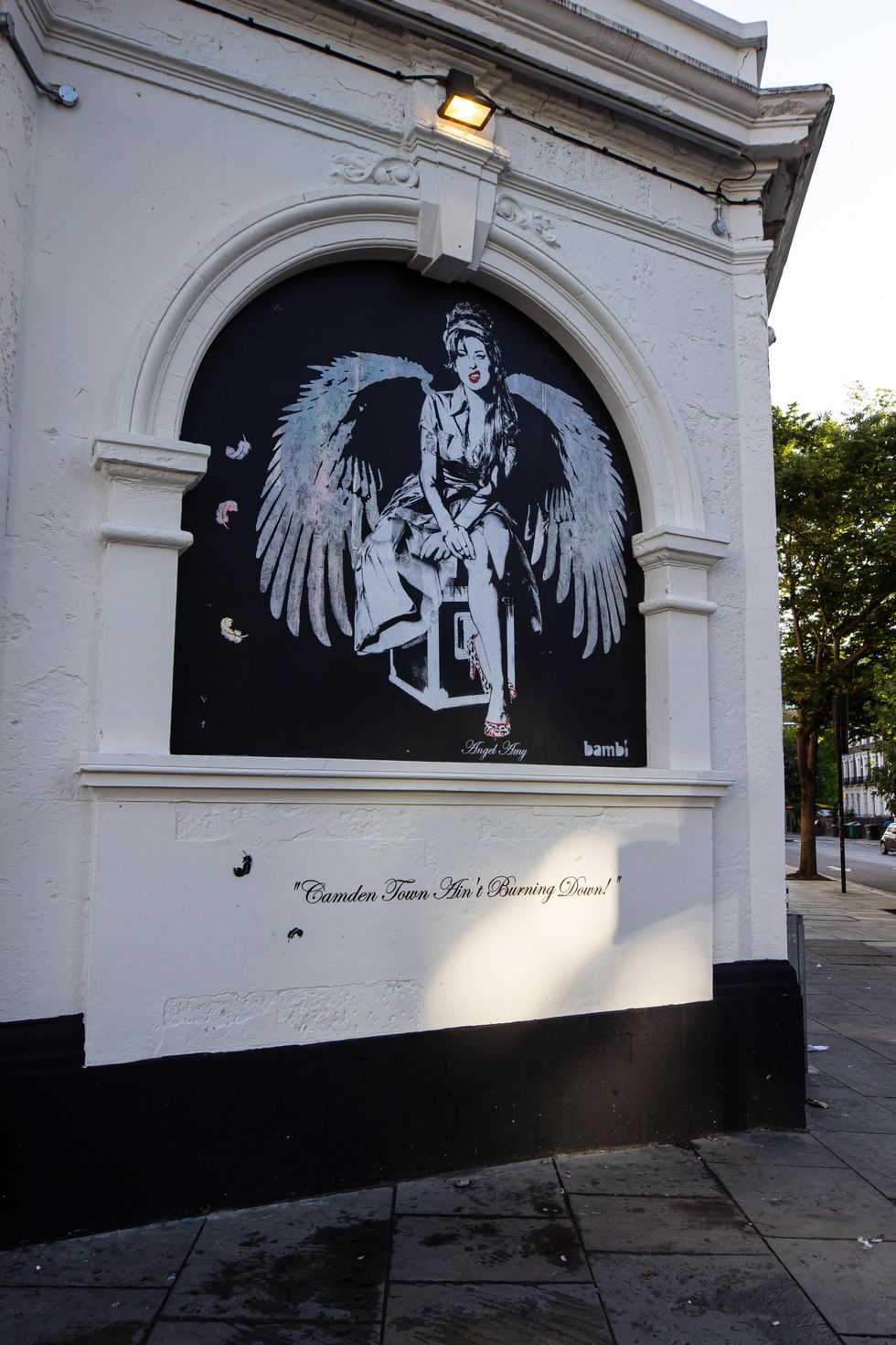 Artwork of Amy Winehouse unveiled on front of Camden venue Koko