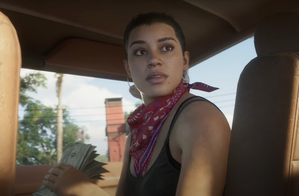 A screenshot of Lucia from the GTA 6 trailer