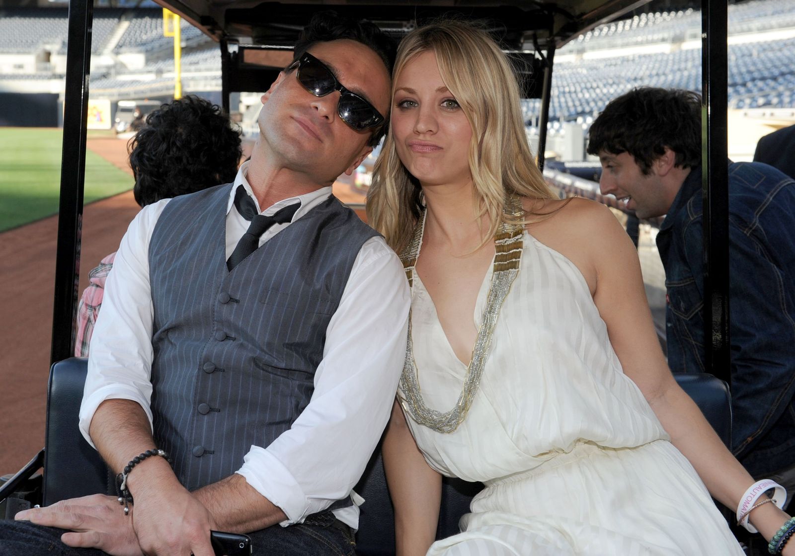 Actors Johnny Galecki and Kaley Cuoco attend TV.com NOW Awards during Comic-Con 2010 at PETCO Park on July 23, 2010 in San Diego, California