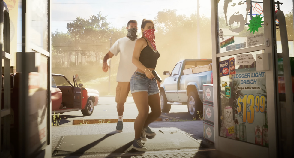 An image of Lucia and Jason from the GTA 6 trailer