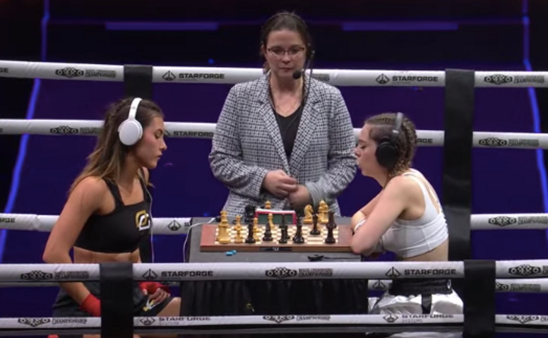 Tension Mounts at Andrea Botez vs. Dina Belenkaya Chess Boxing Weigh-In 