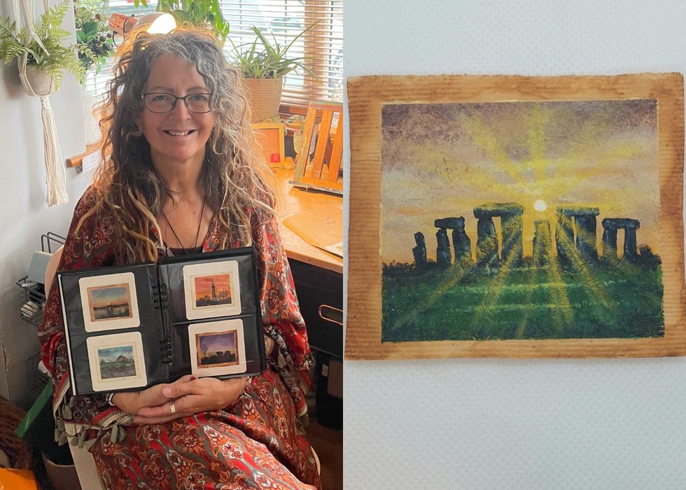 Artist gives used tea bags new ‘lease of life’ by painting UK landmarks on them