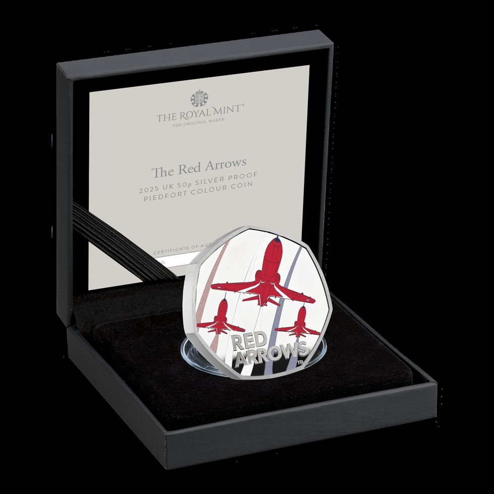 Red Arrows 50p coin takes off from Royal Mint