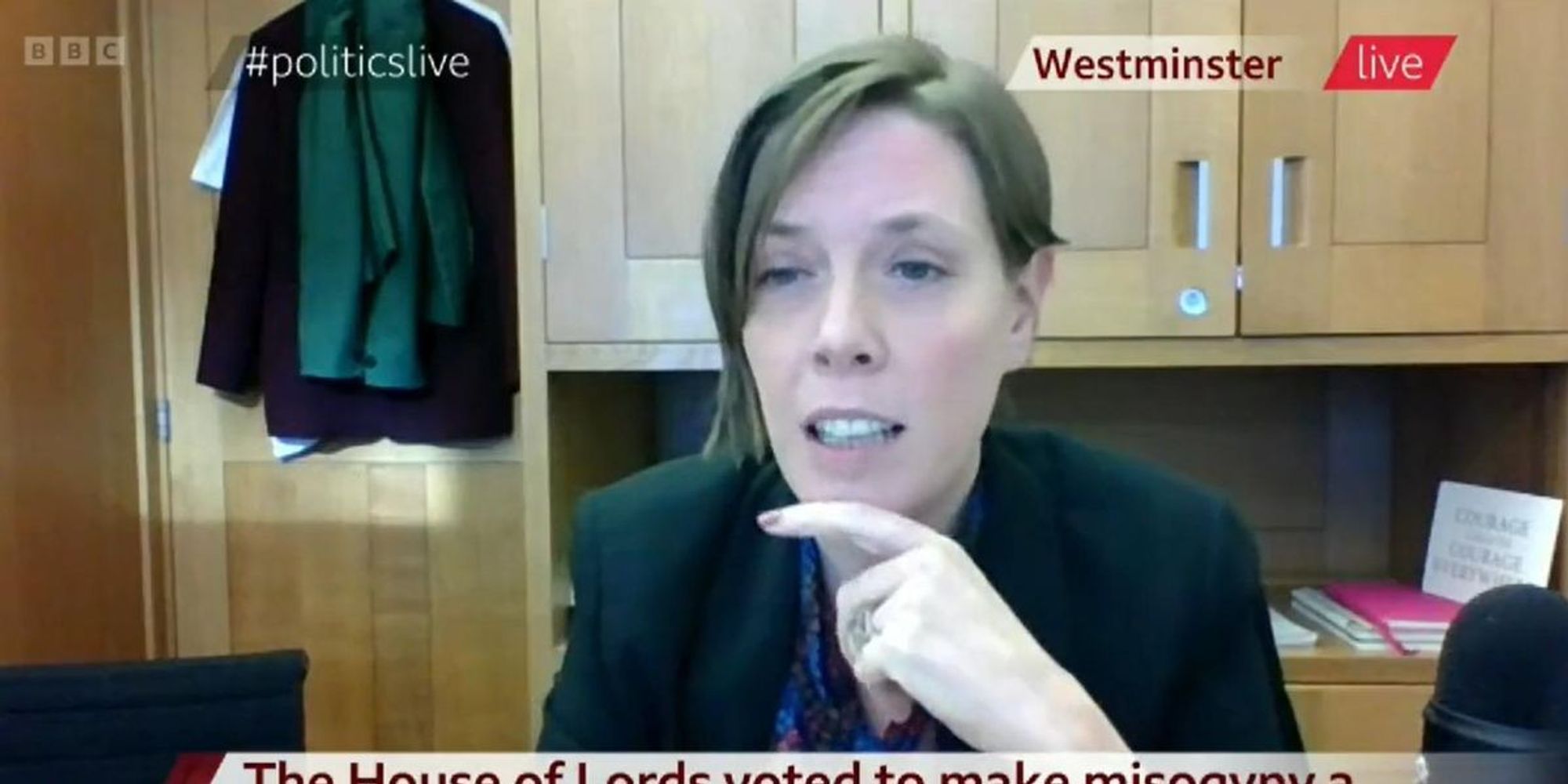 Jess Phillips receives sexist email while she is on television talking