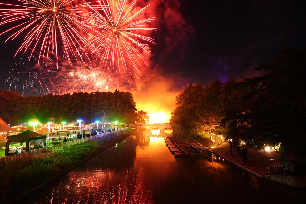 Fireworks at Cambridge University Trinity May Ball to celebrate end of exams