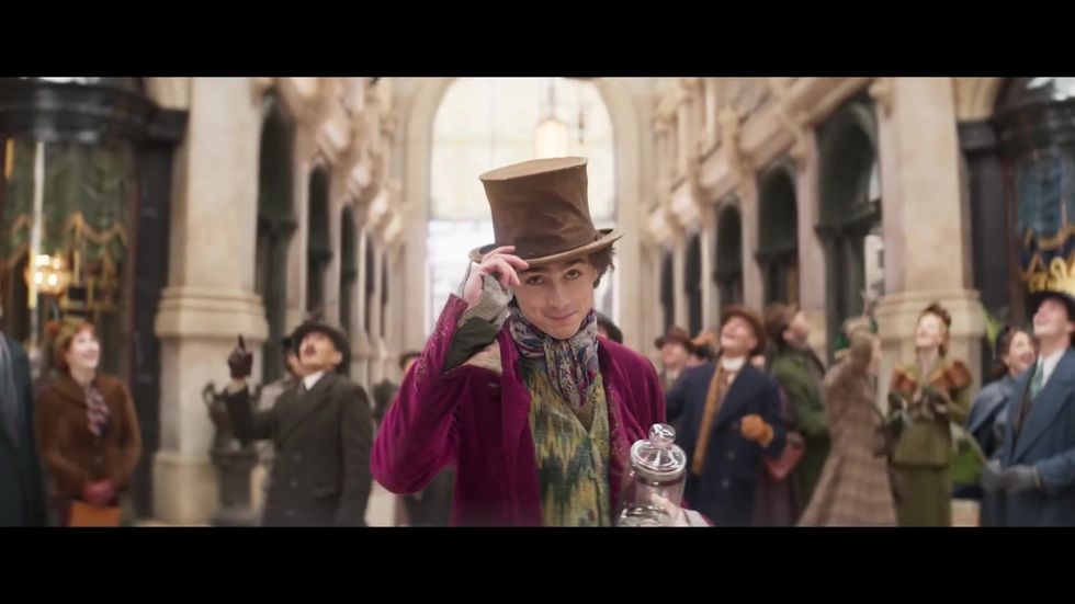 Timothée Chalamet posts first look at himself as Willy Wonka - and