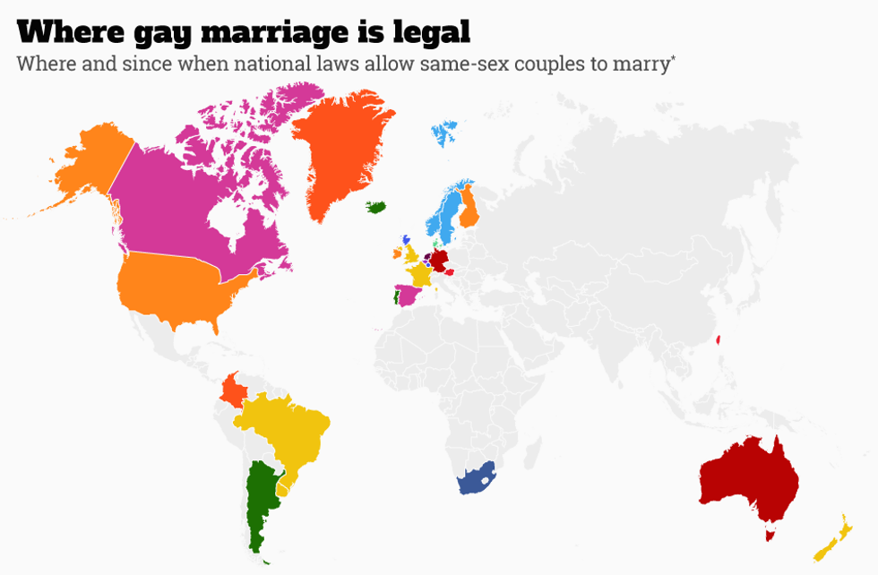 Lgbt Rights Th Countries Where Same Sex Marriage Is Legal Mapped Indy100 Indy100 3528