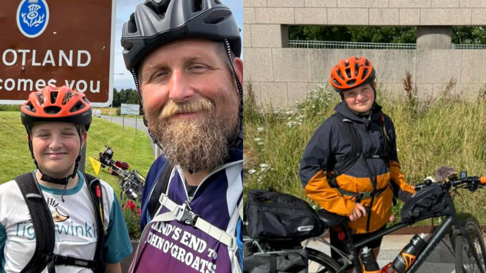 Boy, 10, ‘relieved’ to reach halfway mark of cycling length of Britain twice