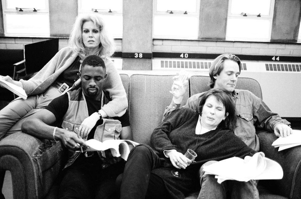 Idris Elba rehearses with Absolutely Fabulous stars in never-seen-before picture