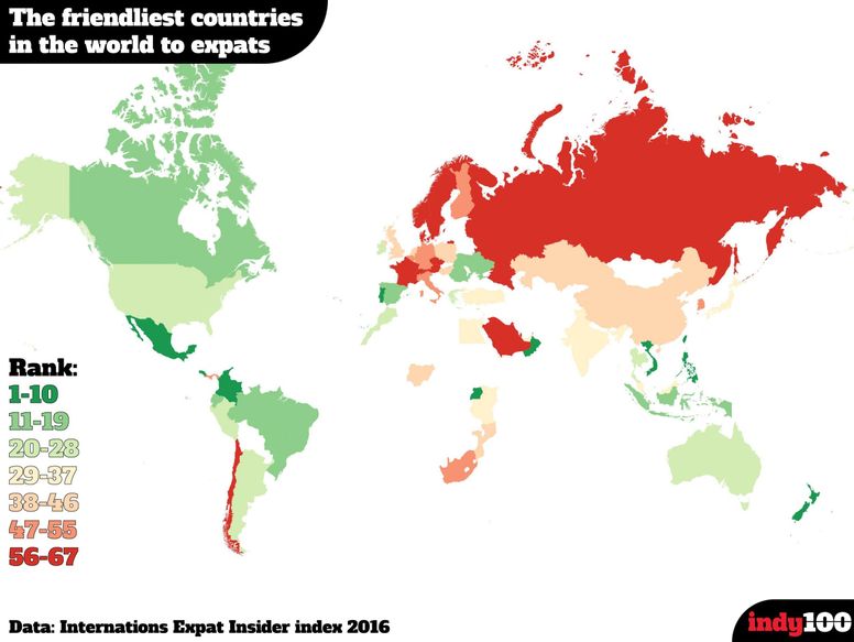 Study finds which countries are the most friendly and least