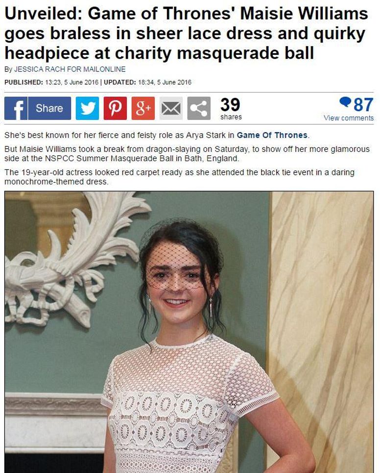 Maisie Williams' Going Out Bra Is Our New #WeekendGoals