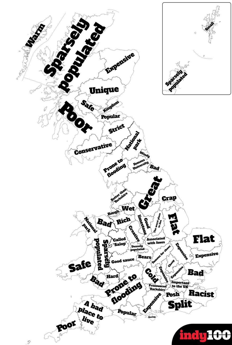 The stereotype map of Britain's counties, according to Google ...