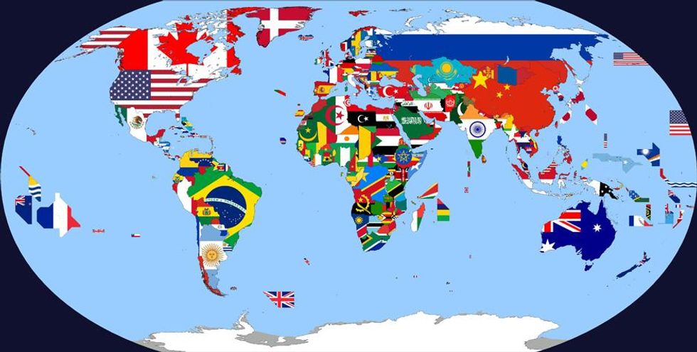 This flag map of the world shows that any representation of territories ...