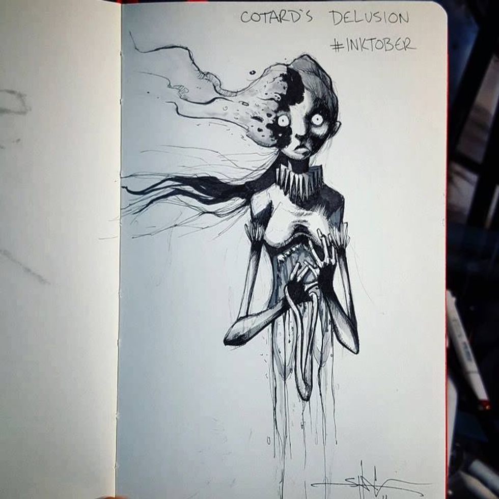 This artist has created illustrations of mental illnesses for #Inktober ...