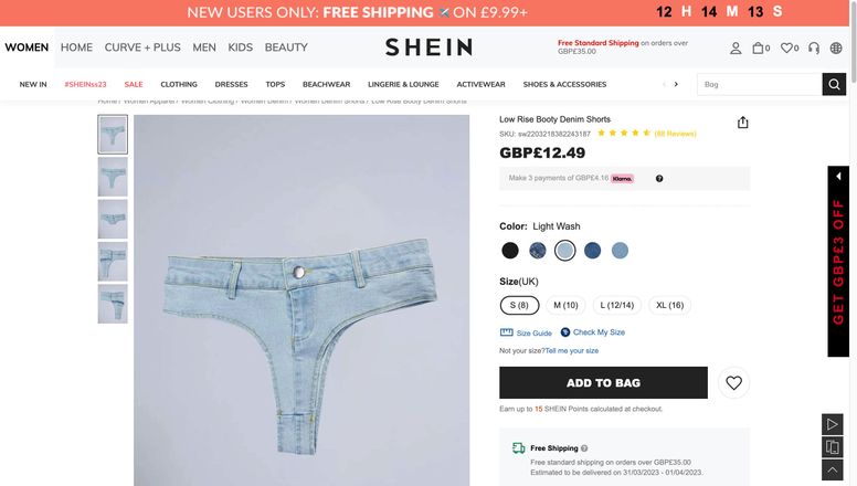 Shein mocked for selling £9 'denim booty shorts' that look more
