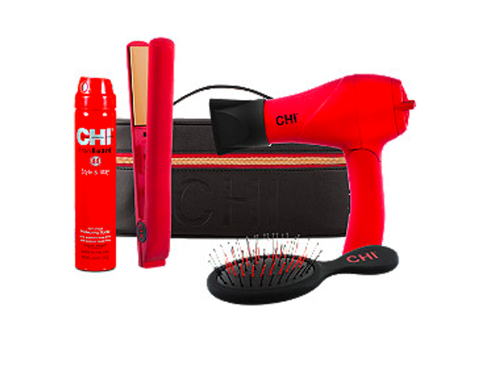 Chi travel hair dryer hotsell and flat iron set