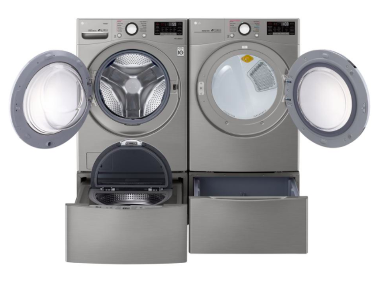 White top load laundry pair with fftw4120sw deals 27 washer and ffre4120sw 27 electric dryer