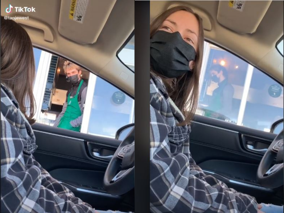 This Tiktok Of A Starbucks Customer Hitting On A Staff Member Has The  Strangest Twist | Indy100