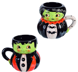 New Johanna Parker Mr & Mrs Frank hotsell Halloween Frankenstein Mug Set of 2 Mugs