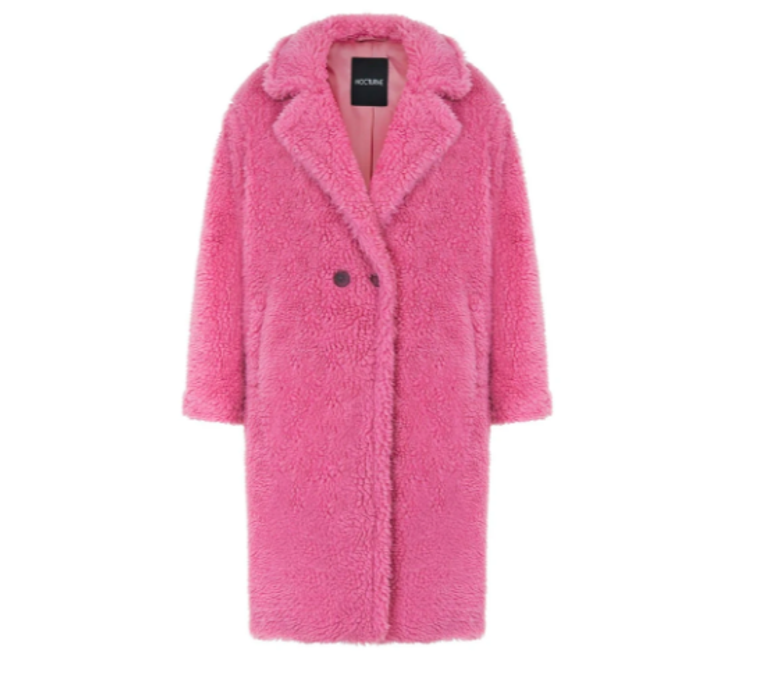 Jayley teddy faux hot sale fur double breasted coat