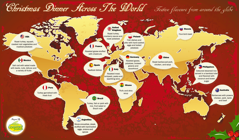 What people around the world eat for Christmas dinner mapped