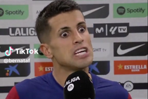 Footage of bizarre Joao Cancelo interview after winning goal for