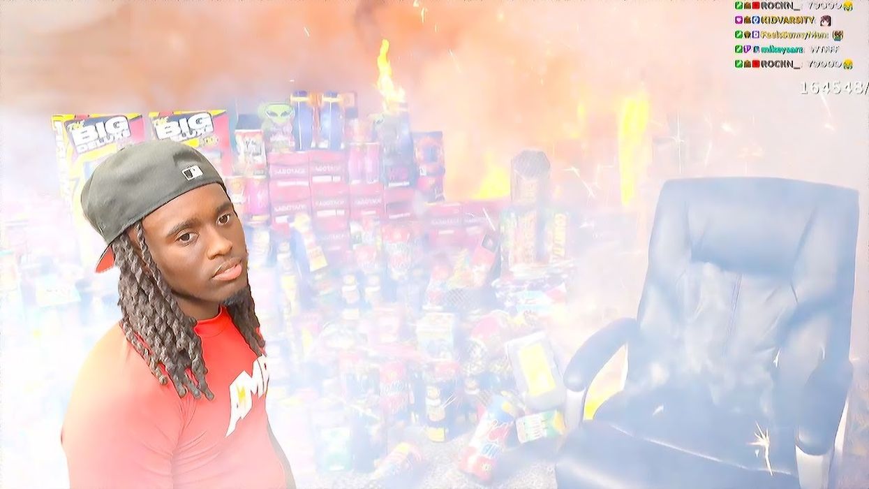 Kai Cenat appears to destroy his home in fireworks stunt with MrBeast