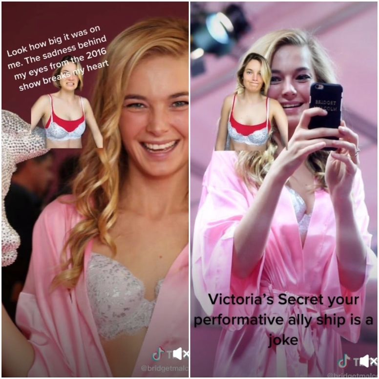 Former Victoria's Secret Model Bridget Malcolm Calls Out The Brand While  Trying on 2016 Fashion Show Bra In a Viral TikTok Video