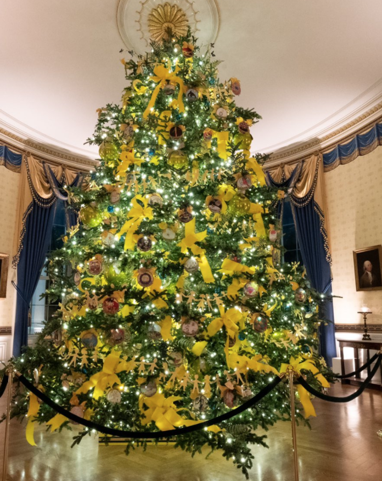 Melania Trump Presents the White House Christmas Decorations in Dior