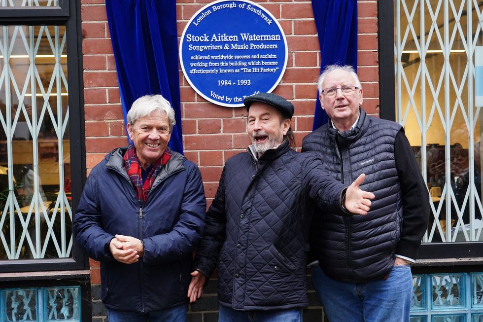 Stock, Aitken and Waterman unveil blue plaque outside London ‘Hit Factory’