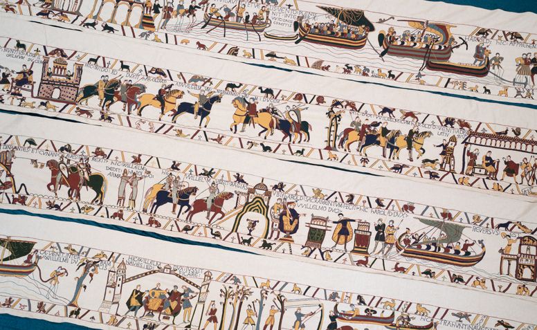 In Shrek the Third (2007), parts of the Bayeux Tapestry appear at