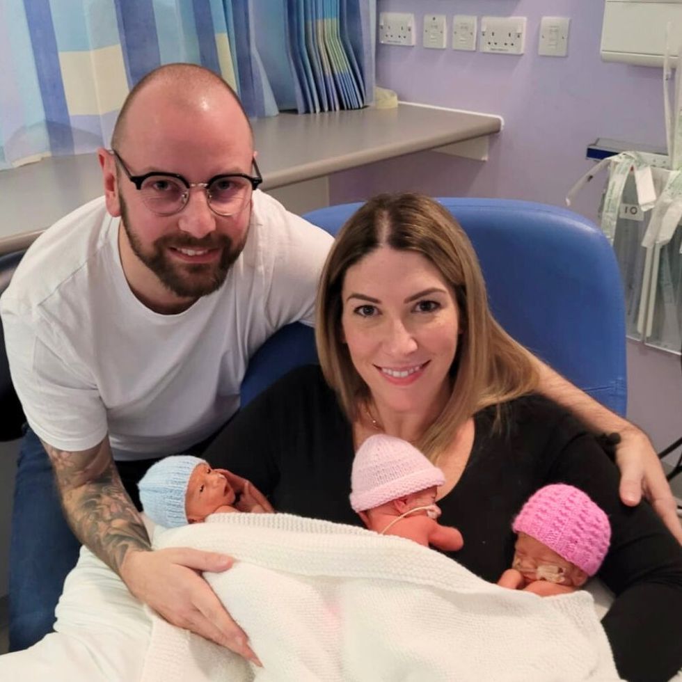 21 NHS staff help deliver triplets born three weeks early