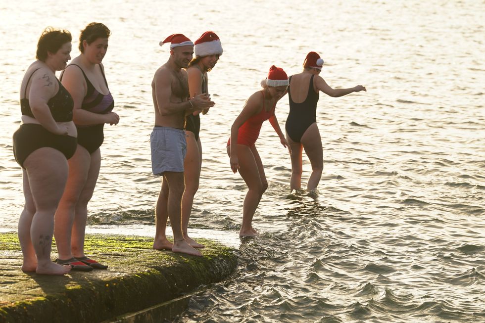 Dubliners brave ‘very cold’ Christmas sea swim