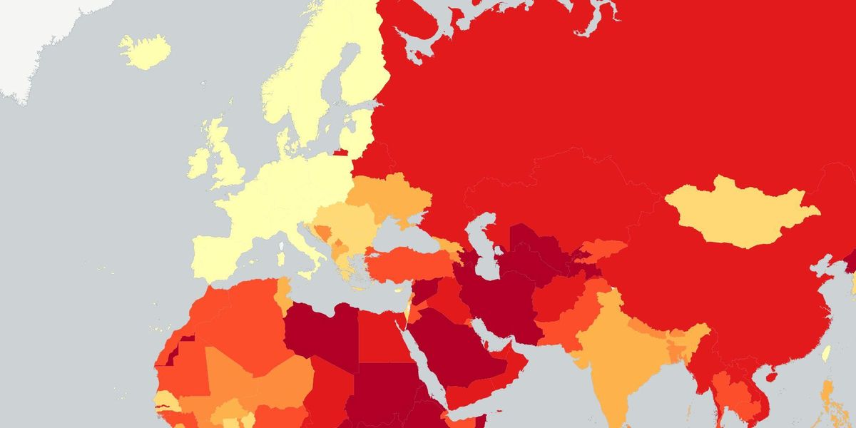 The Most And Least Free Countries Mapped Indy100 Indy100 8425