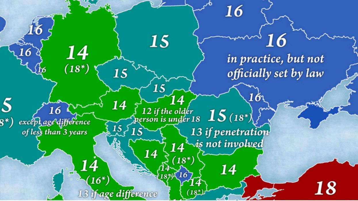 An Eye Opening Look At Sexual Consent Ages Around Europe Mapped Indy100 Indy100 0171