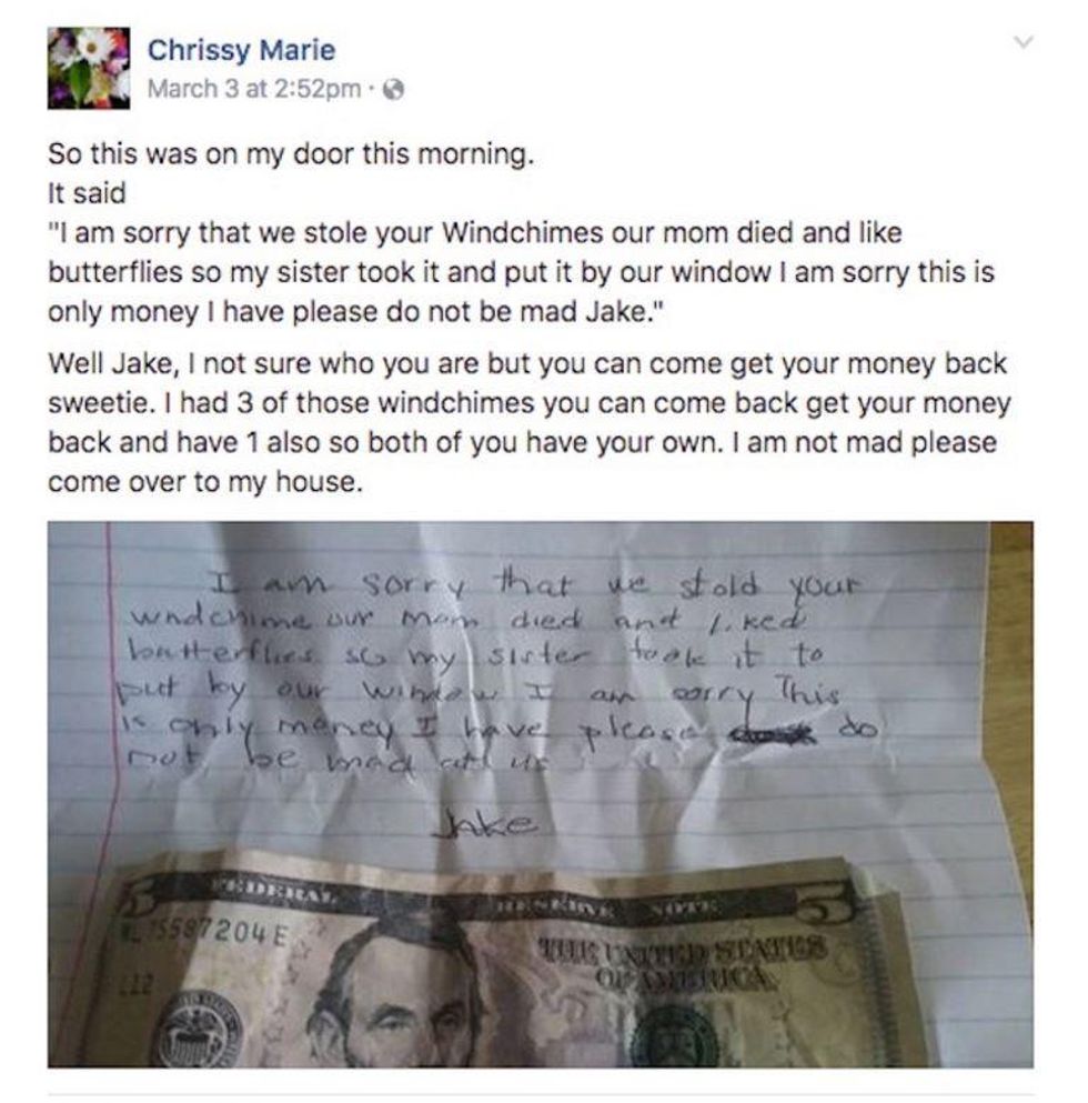 A 5-year-old boy left a heartbreaking note for a woman. Now she's ...