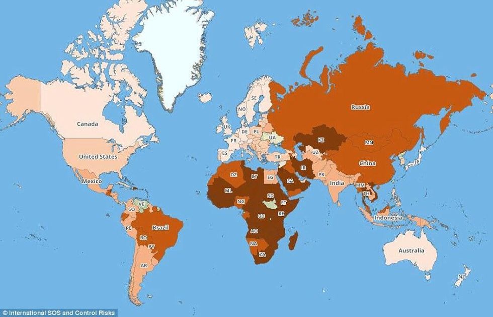 The most dangerous countries in the world, mapped indy100 indy100