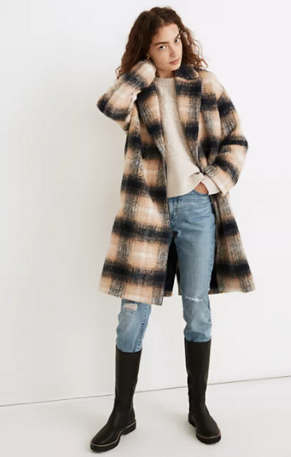 Kensie plaid 2024 cocoon coat