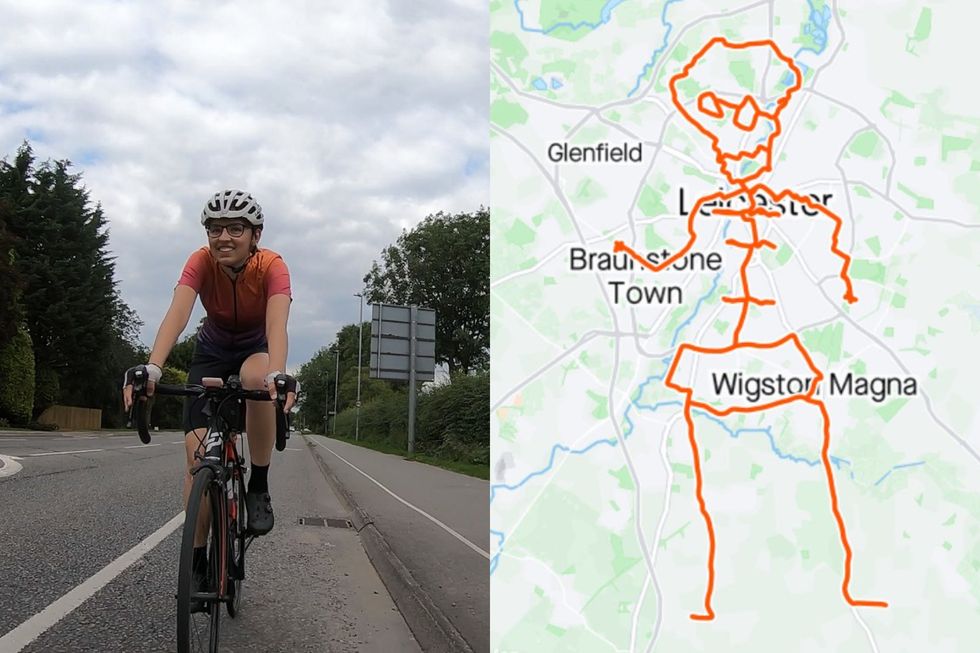 Avid cyclist creates skeleton-shaped route for Halloween-themed bike ride