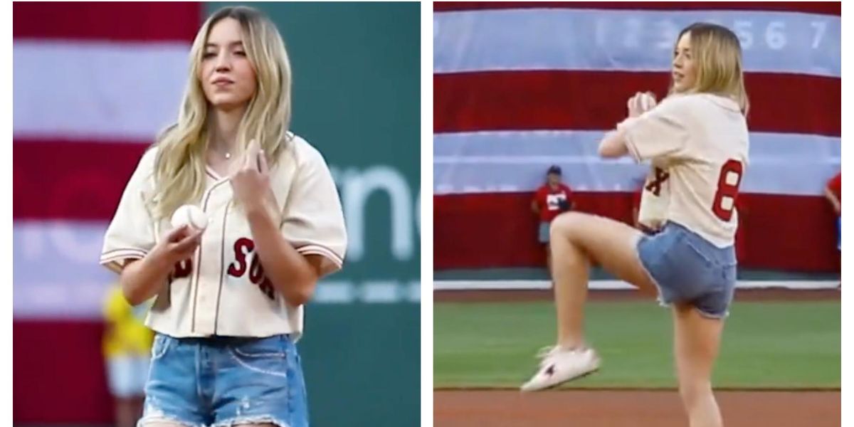 Sydney Sweeney Wore a Cropped Version of a Boston Red Sox Baseball Jersey—See  Pics