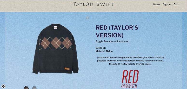 Red (Taylor's Version) Argyle Sweater : r/SwiftieMerch