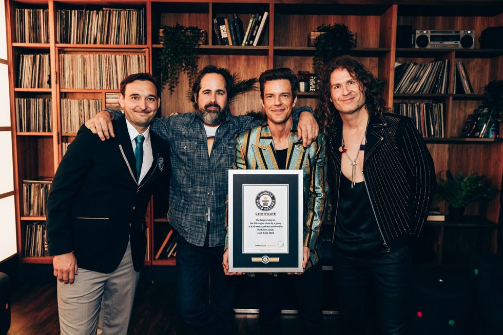 The Killers presented with two Guinness World Records titles for Mr Brightside