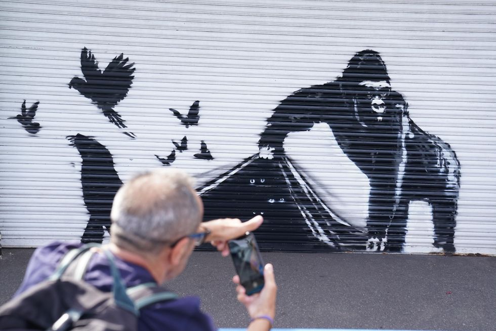 Banksy unveils ninth artwork at London Zoo