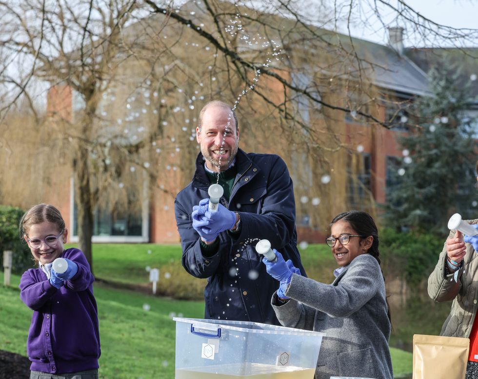 William enjoys ‘best day’ spraying pond water at journalists