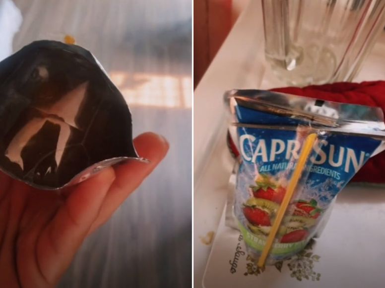 TikToker disgusted 'after finding mold' in Capri Sun pouch