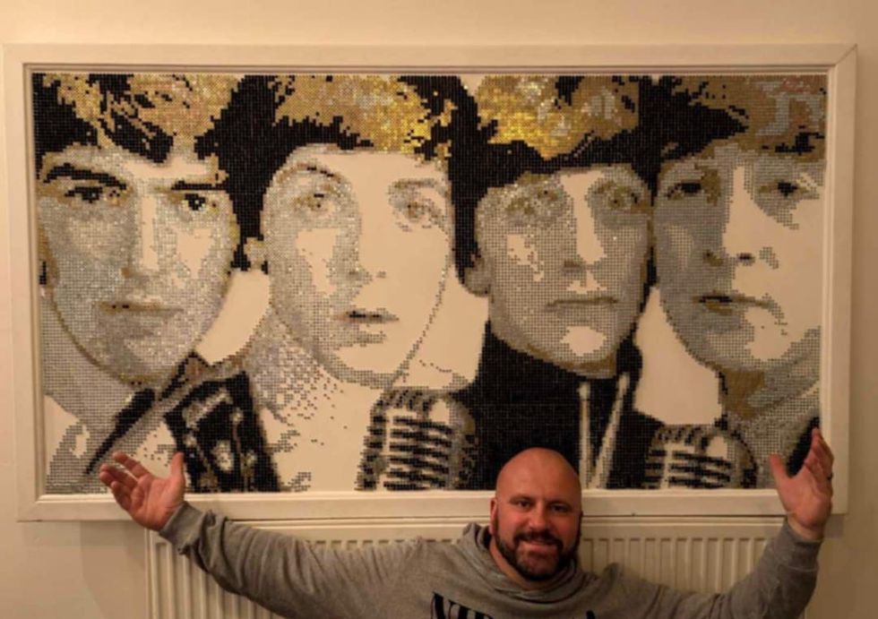 Graphic designer creates Beatles artwork using more than 24,000 screws