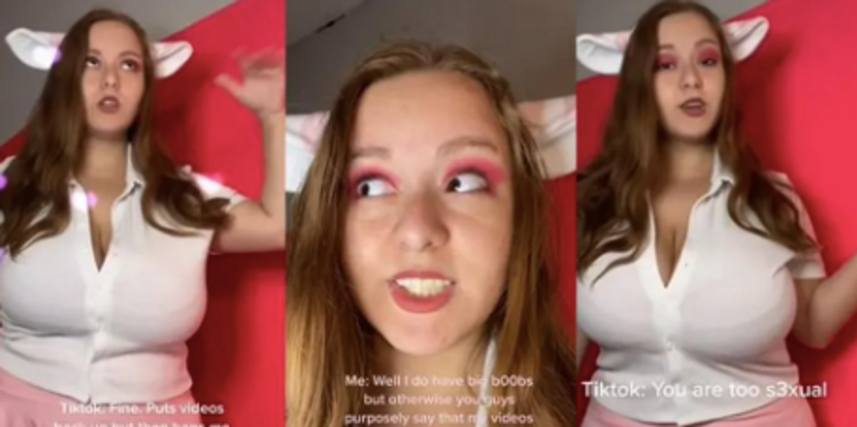 Woman claims TikTok keep taking down her videos because her 'boobs are too  sexual