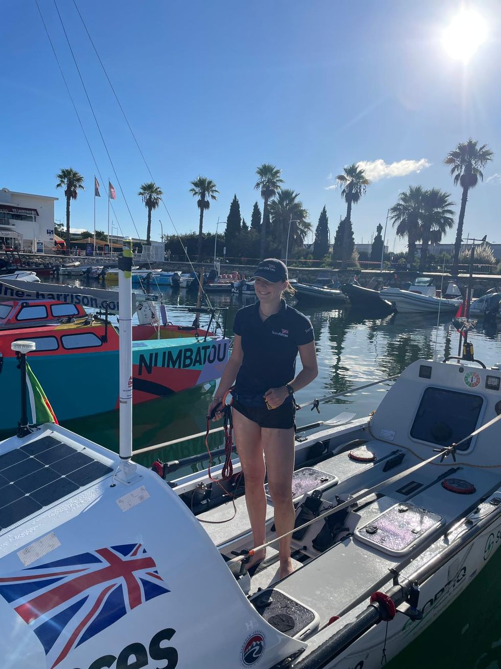 UK woman aiming to be first to row solo from Europe to South America sets off